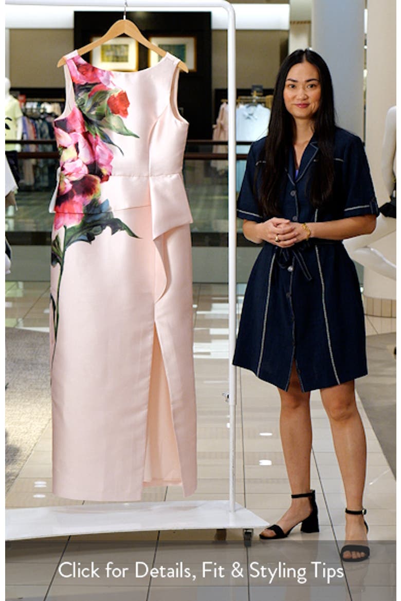 Luciana Placed Floral Column Gown video