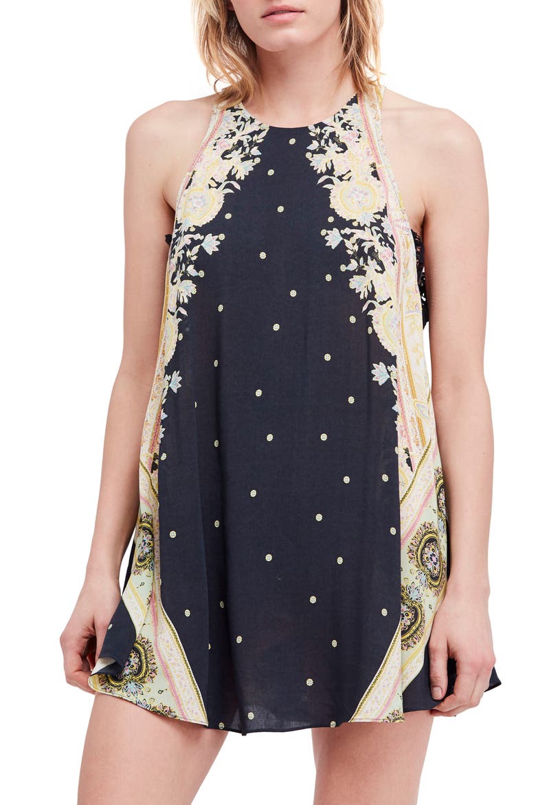 Darjeeling Print Minidress, Main, color, BLACK COMBO
