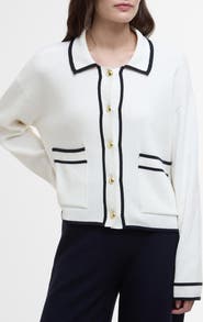 Barbour Jasmine Contrast Detail Cotton Cardigan