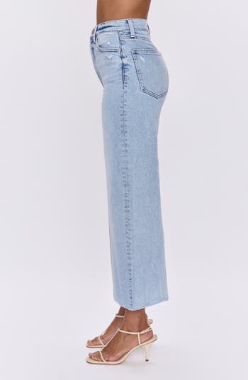 Lana Raw Hem High Waist Crop Wide Leg Jeans