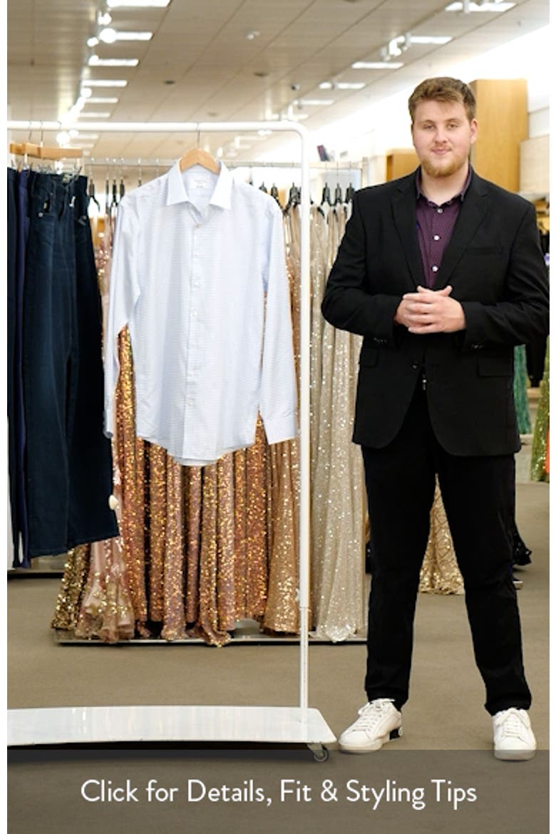 Trim Fit Grid Dress Shirt video