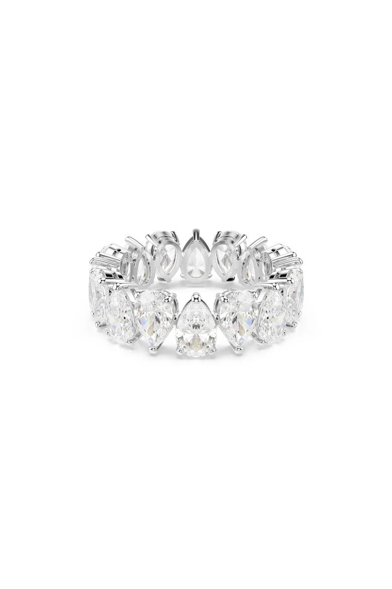 Matrix Pear Cut Crystal Eternity Ring, Main, color, WHITE