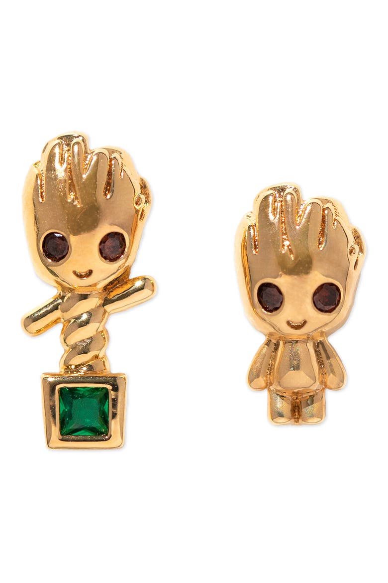 Marvel® Guardians of the Galaxy™ Groot Mismatched Stud Earrings, Main, color, GOLD
