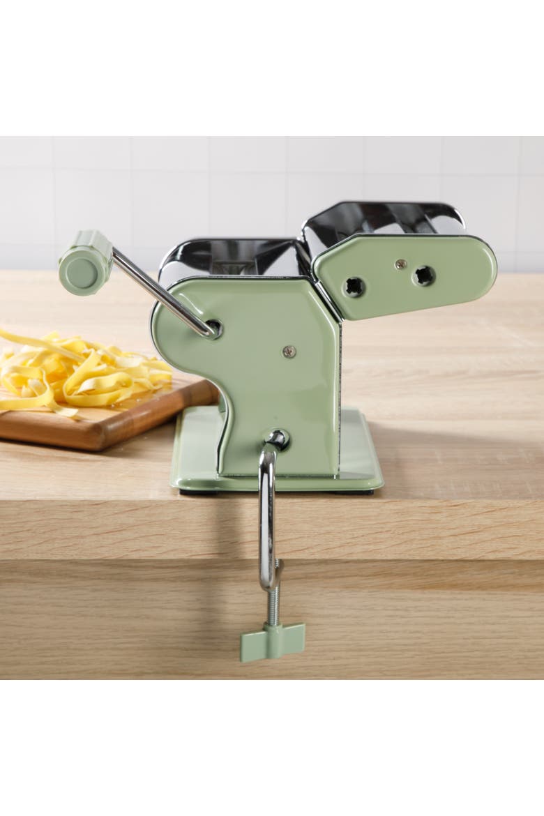 Pasta La Vista Manual Pasta Maker Machine with Rollers & Cutters, Alternate, color, Green