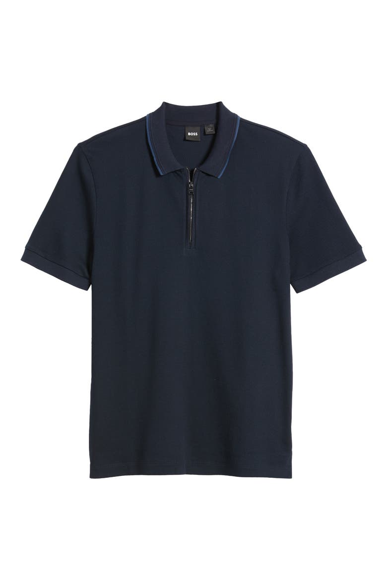 Paras Quarter Zip Cotton Polo, Alternate, color, DARK BLUE