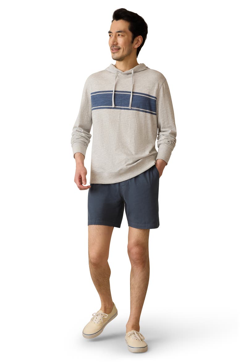 Essential Stretch Cotton Drawstring Shorts, Alternate, color, BLUE NIGHTS