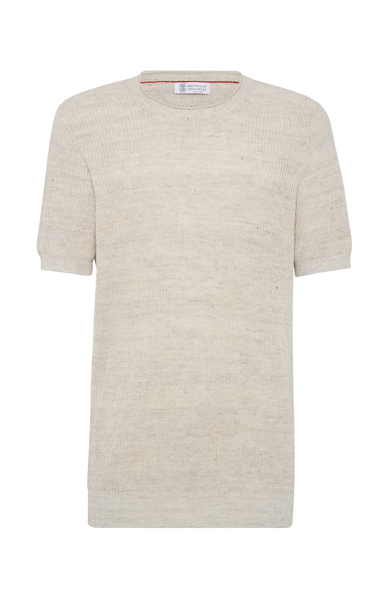 Brunello Cucinelli Linen and cotton T-shirt, Main, color, 