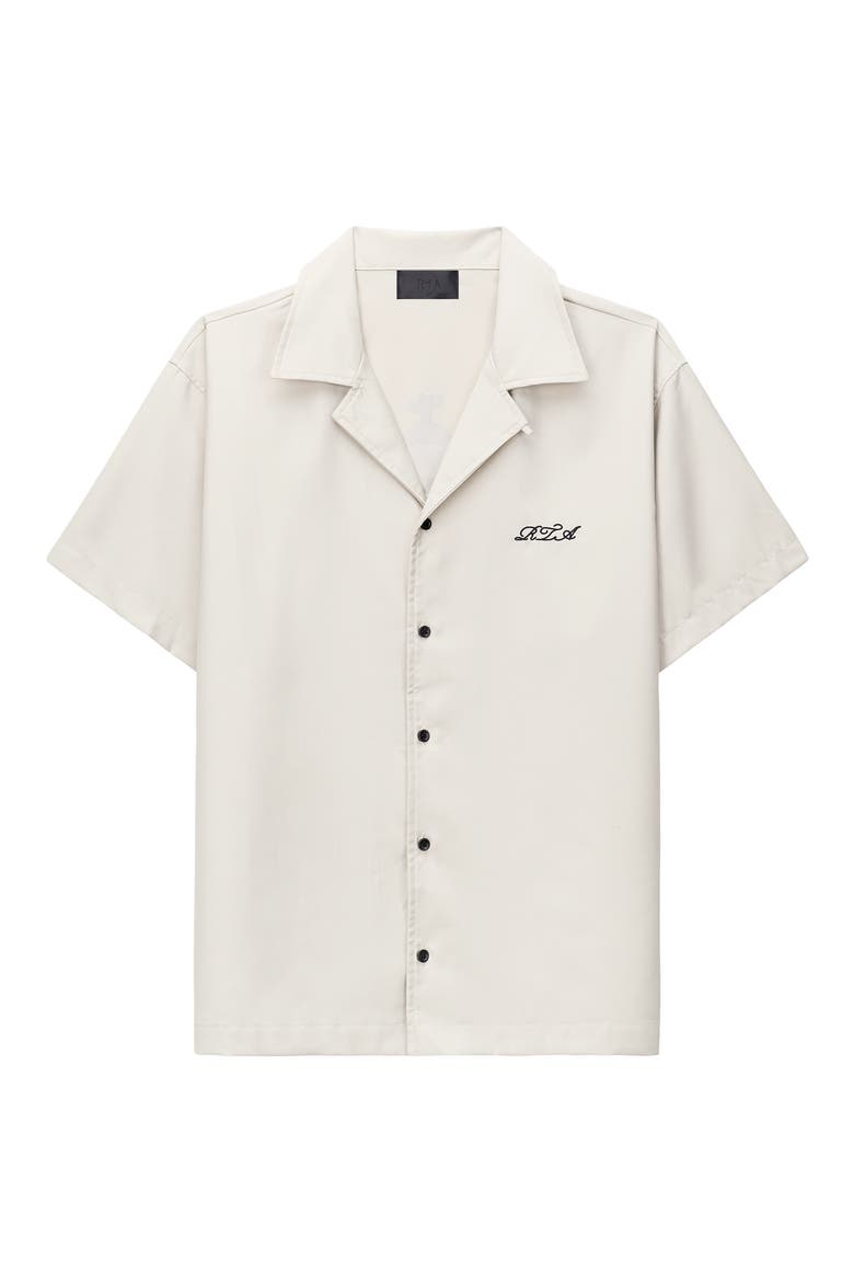 Nathan Poppy Graphic Oversized Button-Up Camp Shirt, Main, color, BEIGE POPPY