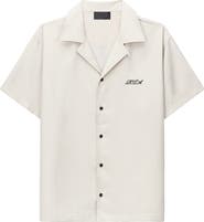 RtA Nathan Poppy Graphic Oversized Button-Up Camp Shirt