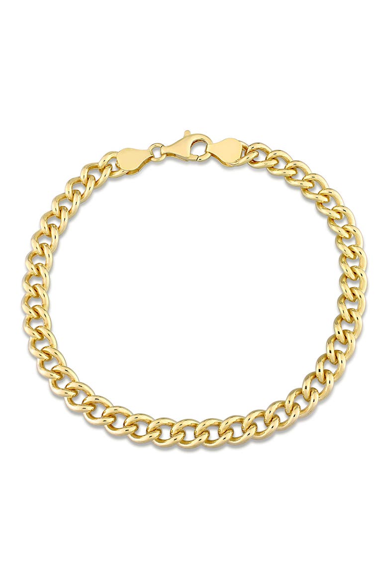 18K Gold Plated Curb Link Chain Bracelet, Main, color, YELLOW