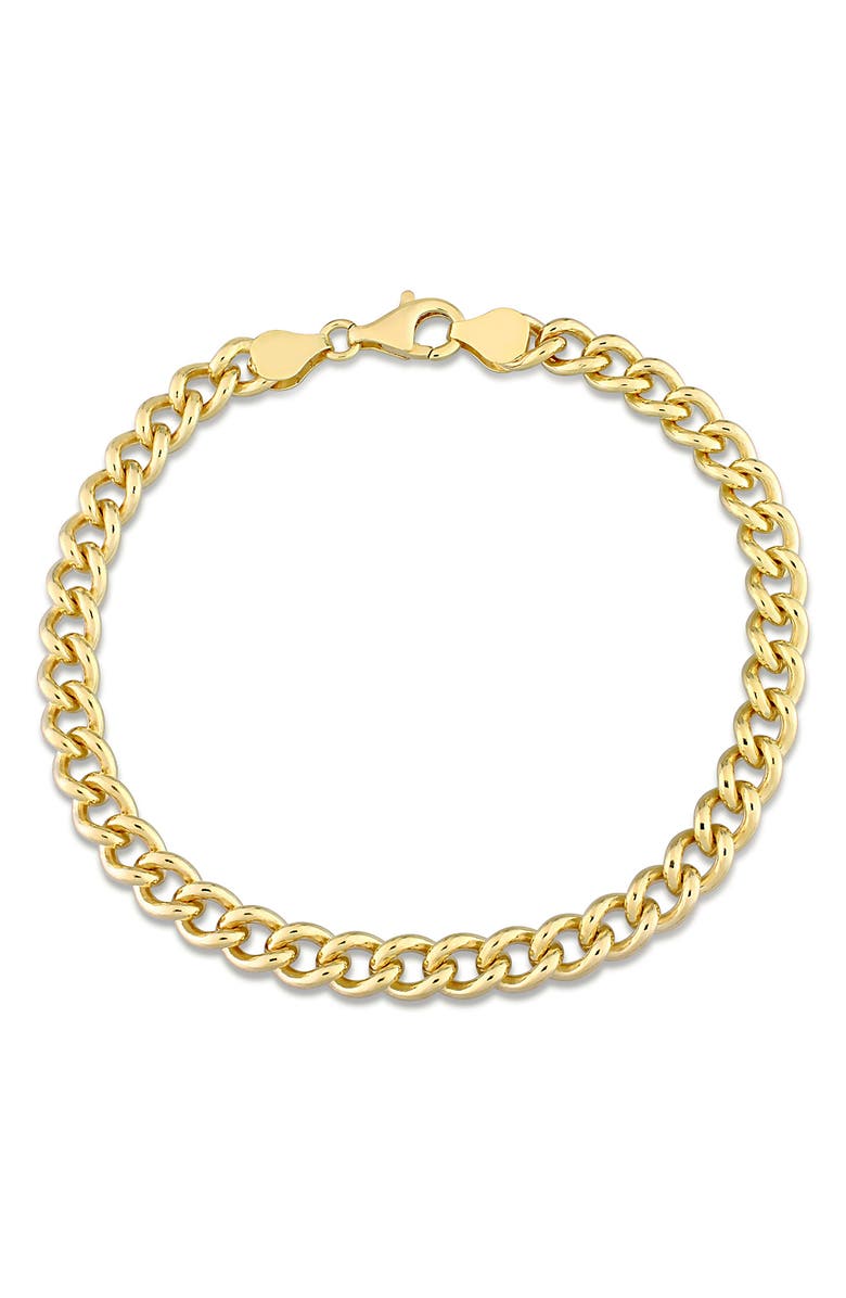 DELMAR 18K Gold Plated Curb Link Chain Bracelet, Main, color, 