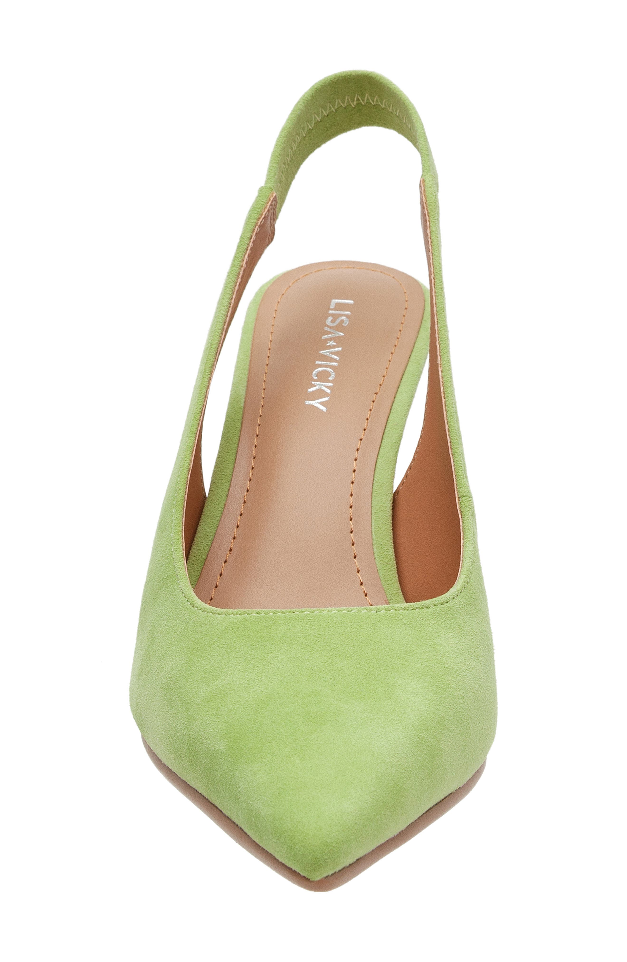 Piper Pointed Toe Slingback Pump, Alternate, color, GREEN