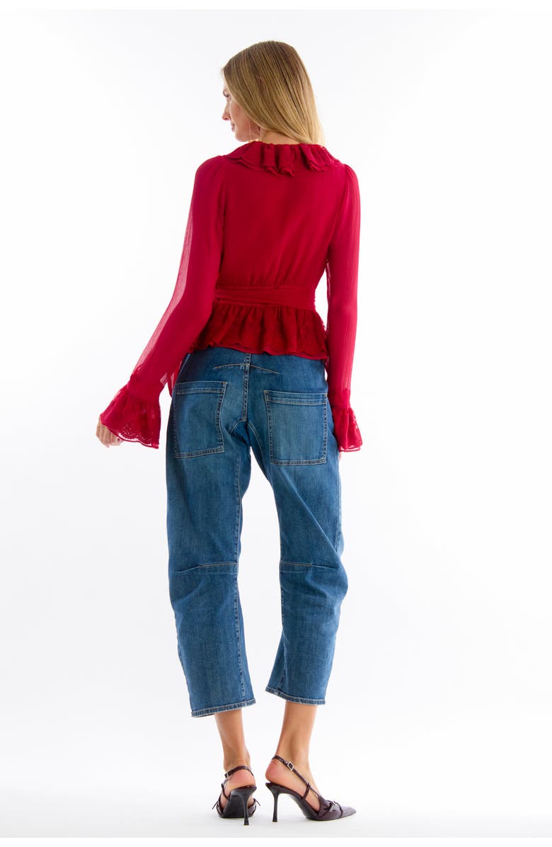 SECRET MISSION Poet Blouse, Alternate, color, Lipstick Red