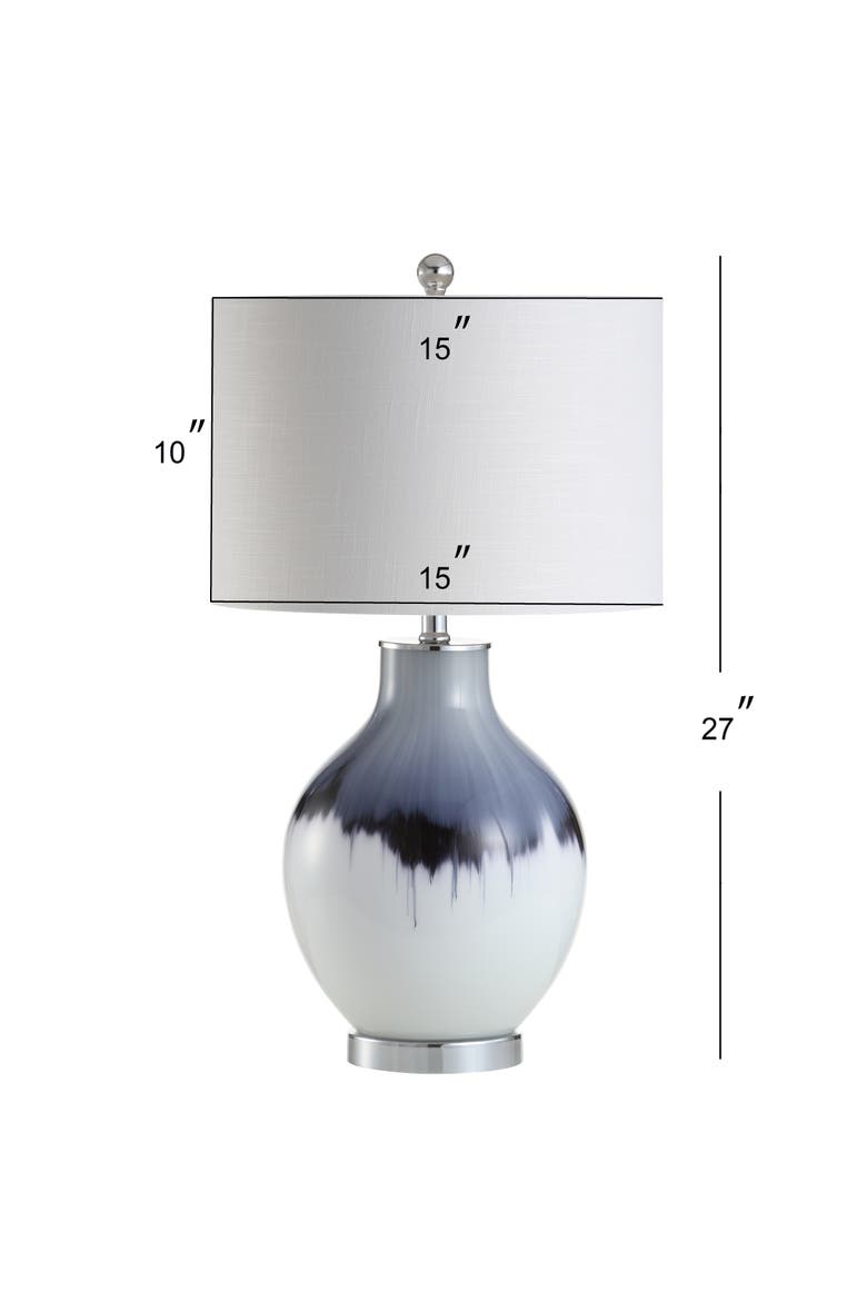 Mia Glass/Metal LED Table Lamp, Alternate, color, Blue/White