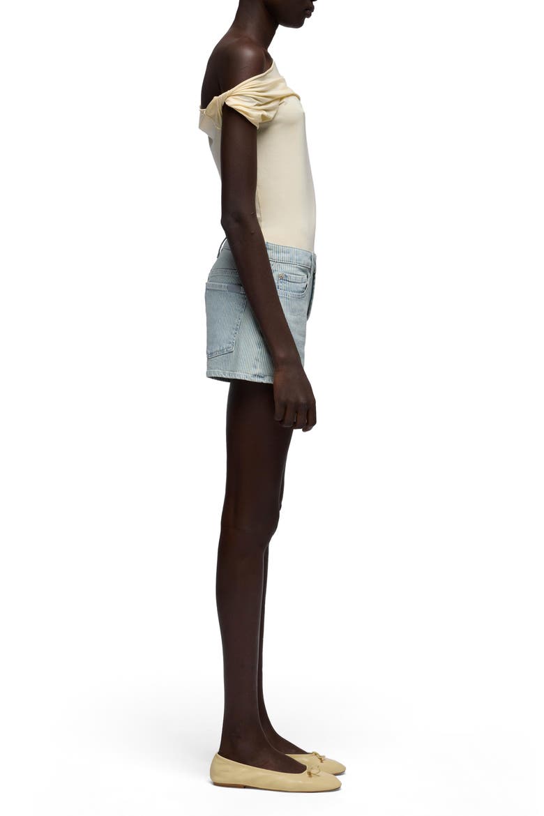 Low Rise Denim Shorts, Alternate, color, STRIPES