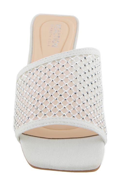Reaction Kenneth Cole Buenita Slide Sandal In White Crystal Mesh