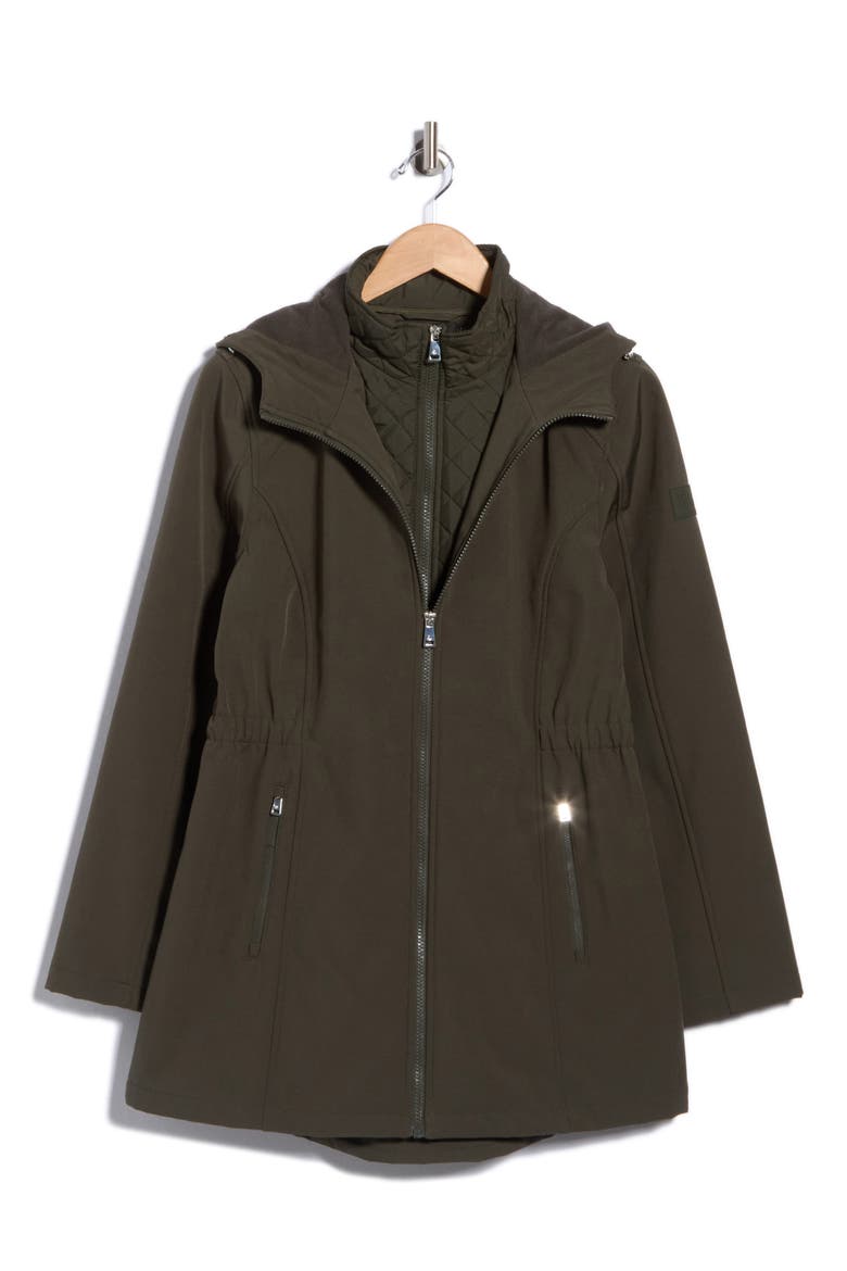 Hooded Soft Shell Jacket with Removable Vest, Main, color, LITCHFIELD LODEN
