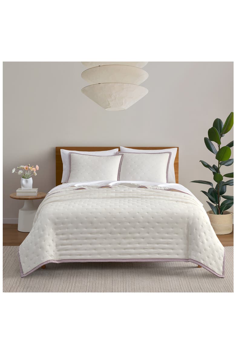 Devon UGGBraid Quilt & Shams Set, Alternate, color, SNOW/ DUSTY ORCHID