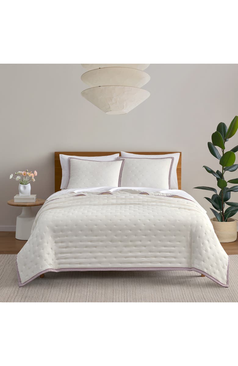 UGG<sup>®</sup> Devon UGGBraid Quilt & Shams Set, Alternate, color, Snow/ Dusty Orchid