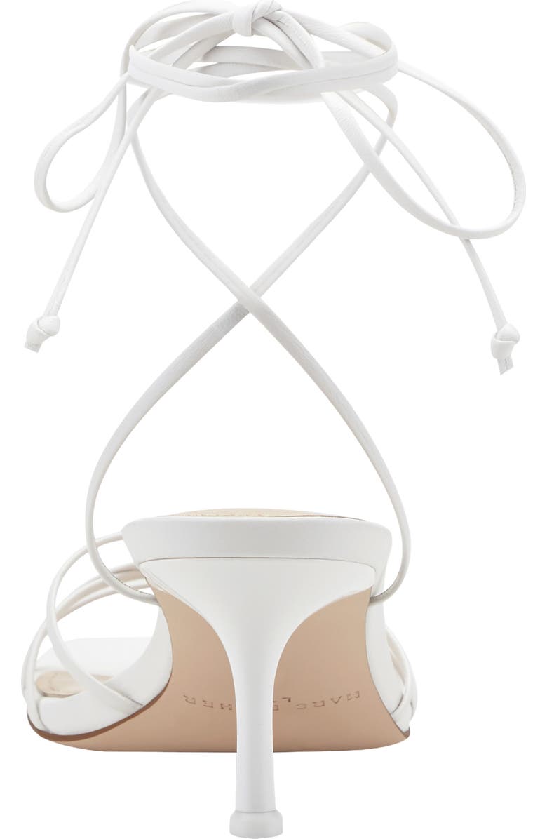 Marc Fisher Gineva Ankle Wrap Kitten Heel Sandal, Alternate, color, White