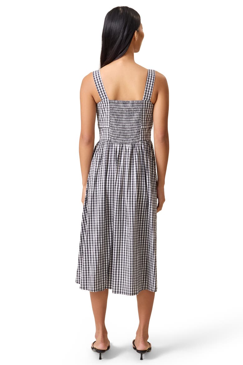 Gracie Poplin Nursing Midi Dress, Alternate, color, Black & White Gingham