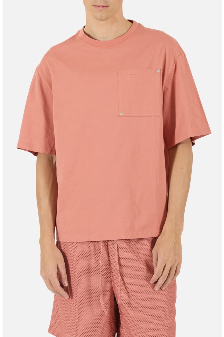 Rivet Pocket Cotton Blend T-Shirt, Main, color, BRICK DUST