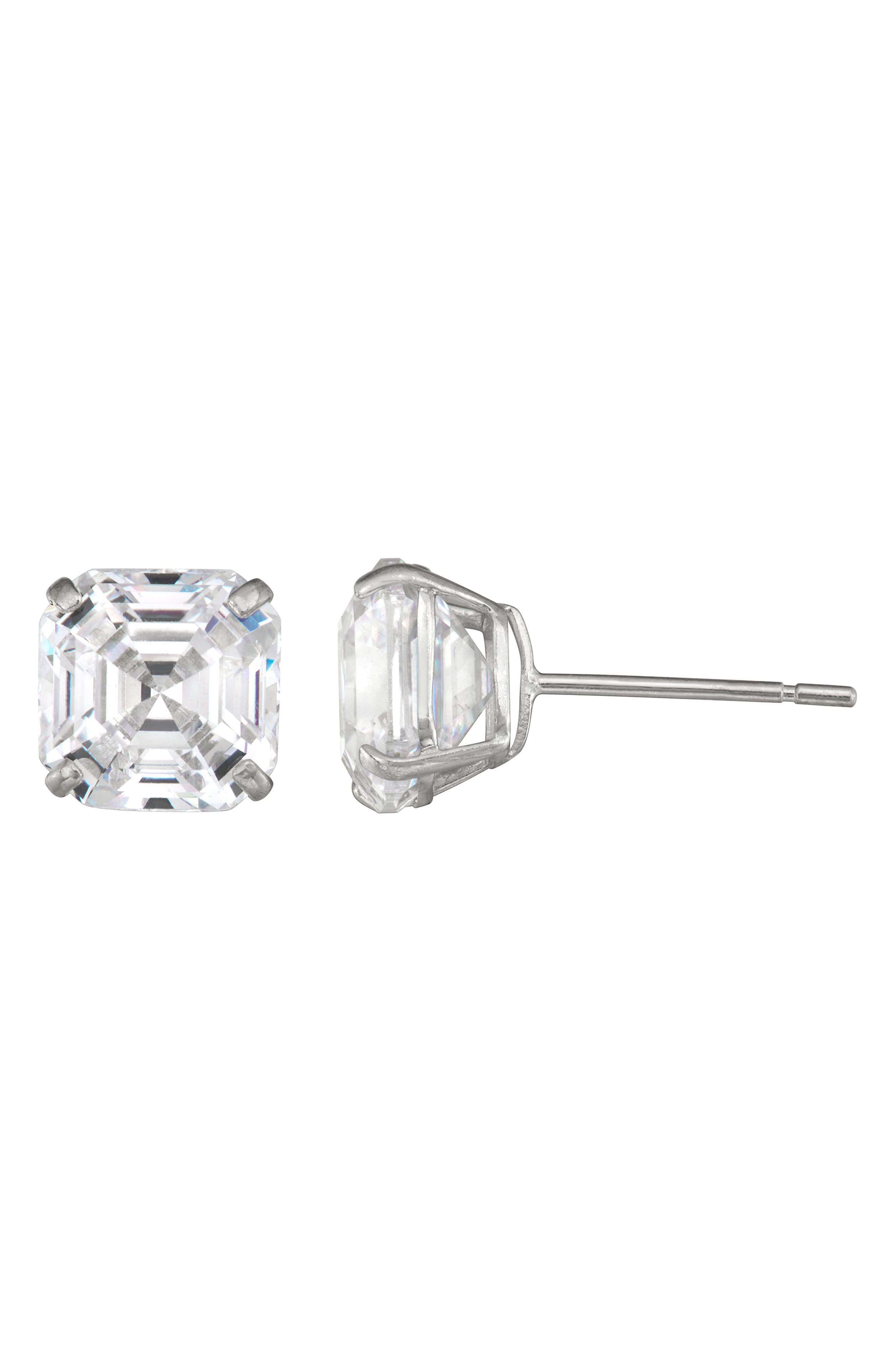14k Gold Cubic Zirconia Stud Earrings