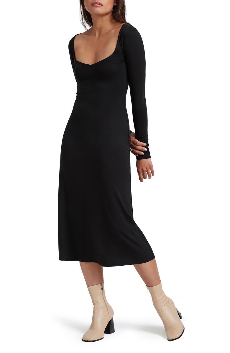 Marcella Hamptons Long Sleeve Jersey Midi Dress, Main, color, 