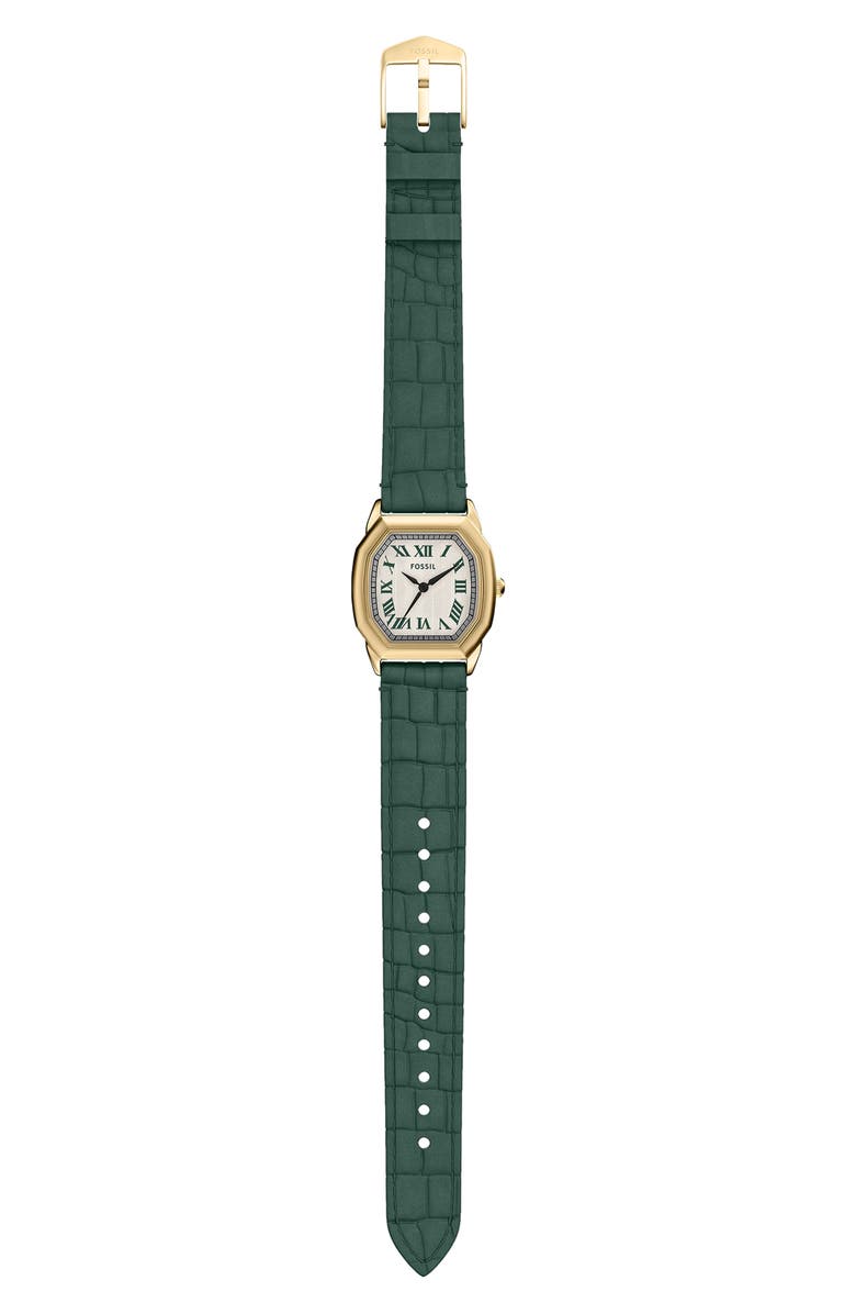 Fossil Harlow Croc Embossed Leather Strap Watch, 27mm, Alternate, color, 