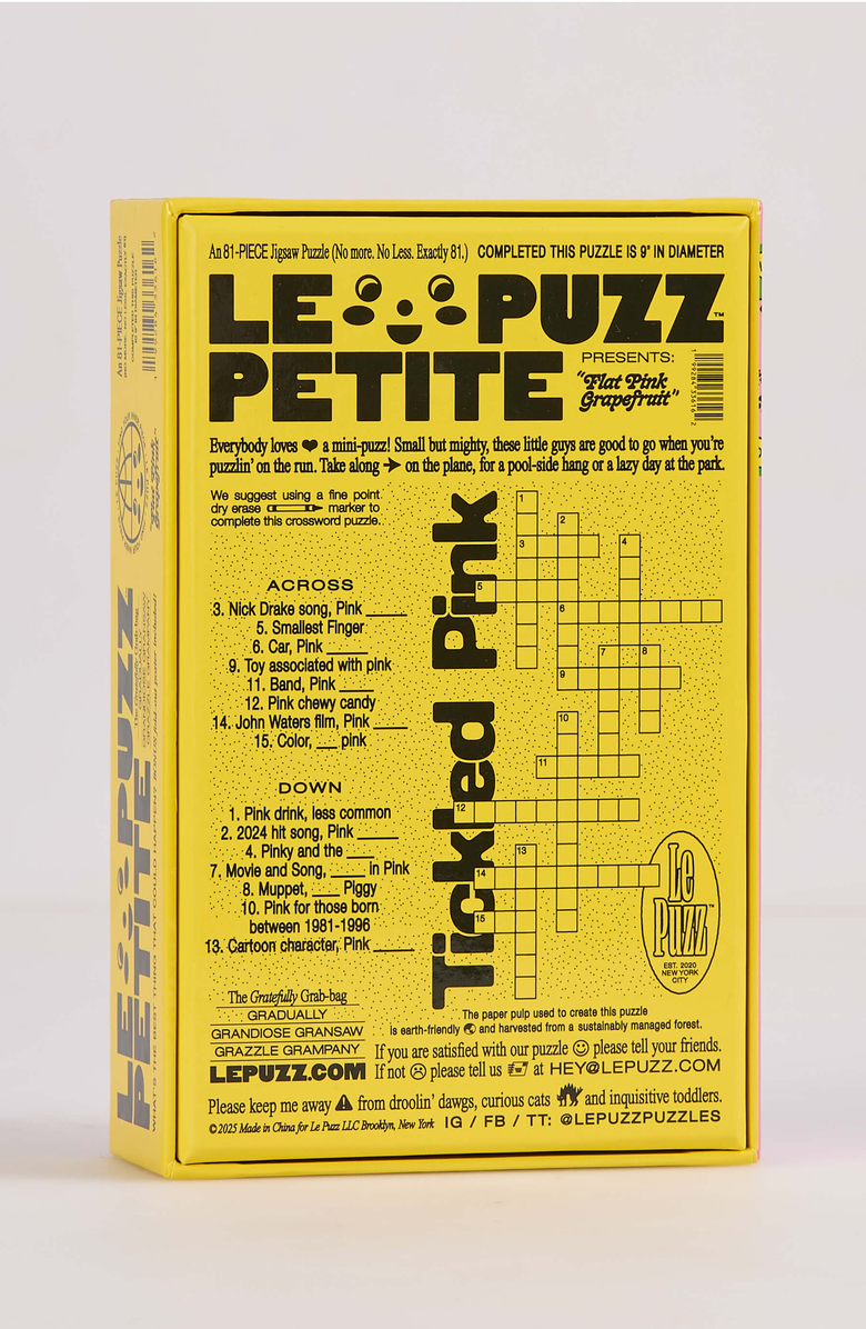Le Puzz Flat Grapefruit 81 Piece Mini Jigsaw Puzzle, Alternate, color, NO COLOR