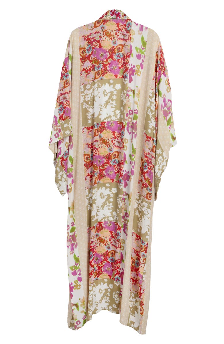 SAACHI Lacy Floral Print Cover-Up Kaftan, Alternate, color, Pink Multi