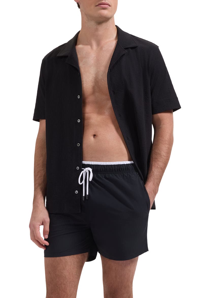 Quinn Colorblock Swim Trunks, Main, color, BLACK