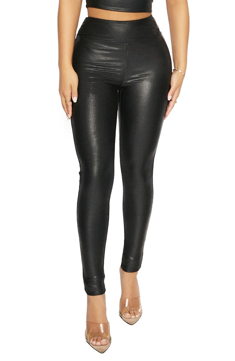 N BY NAKED WARDROBE The Extra Drip High Waist Faux Leather Leggings, Main, color, 