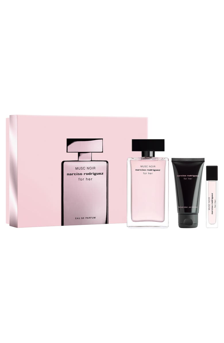 Narciso Rodriguez For Her Musc Noir Eau de Parfum 3-Piece Gift Set $183 Value, Main, color, 