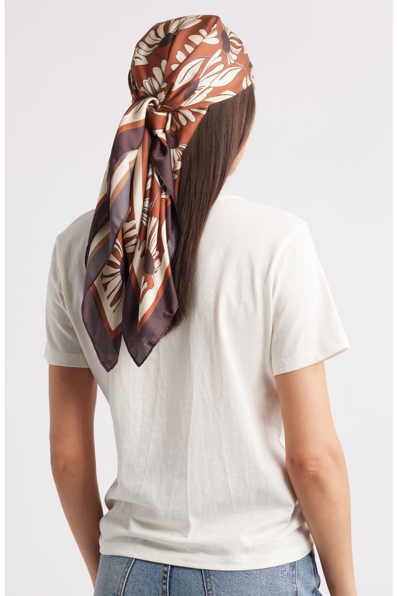 Square Satin Scarf, Alternate, color, RUST CONEFLOWER