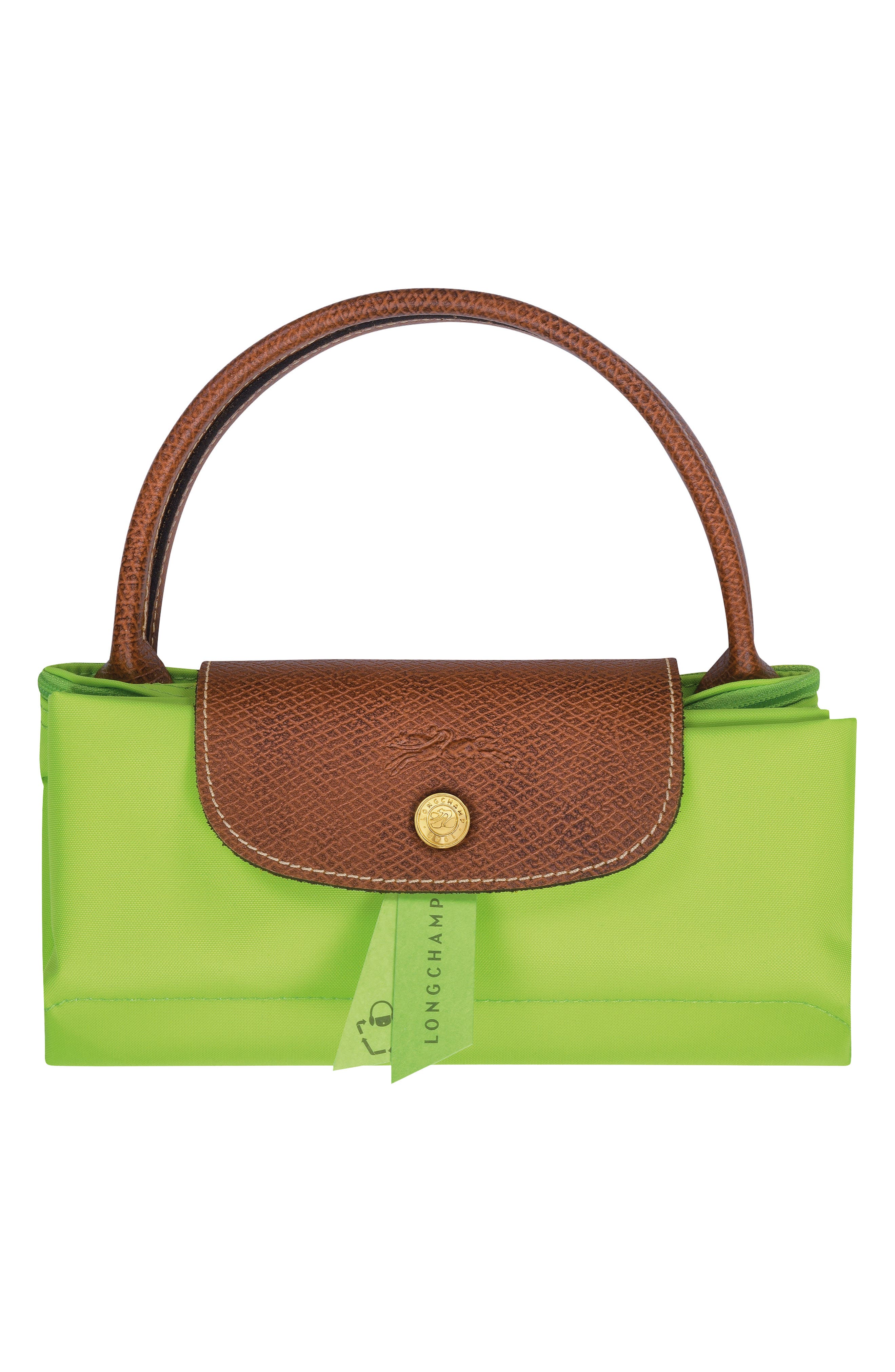 Longchamp Le Pliage Green Recycled Nylon Canvas Small Top Handle Bag, Alternate, color, 