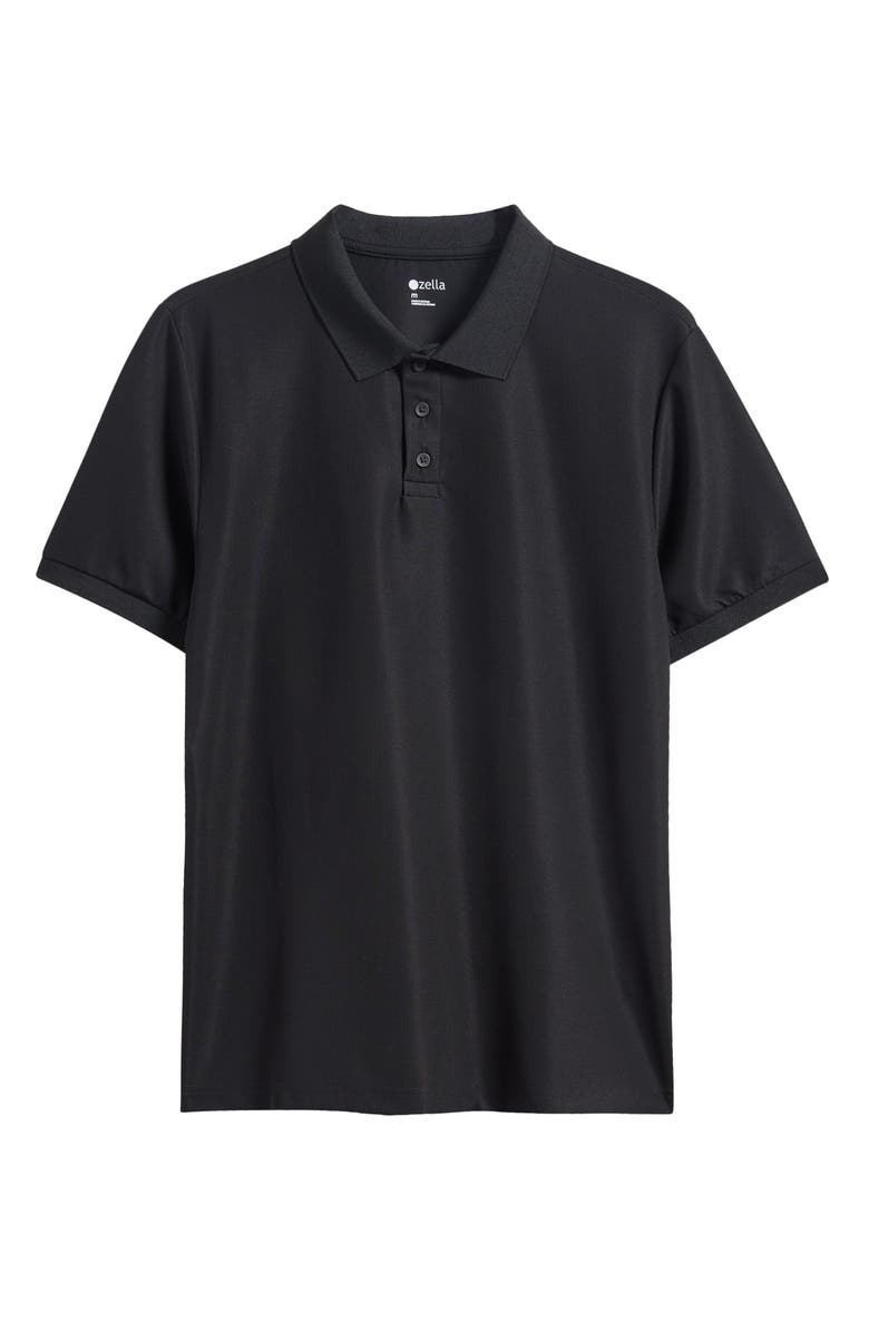 Zella Textured Performance Polo, Alternate, color, Black