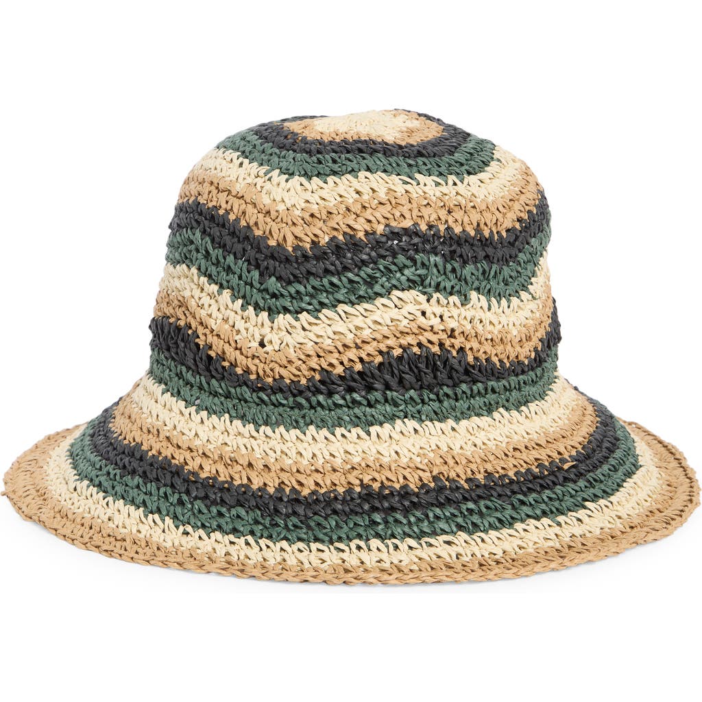 San Diego Hat Striped Woven Bucket Hat in Navy at Nordstrom Rack