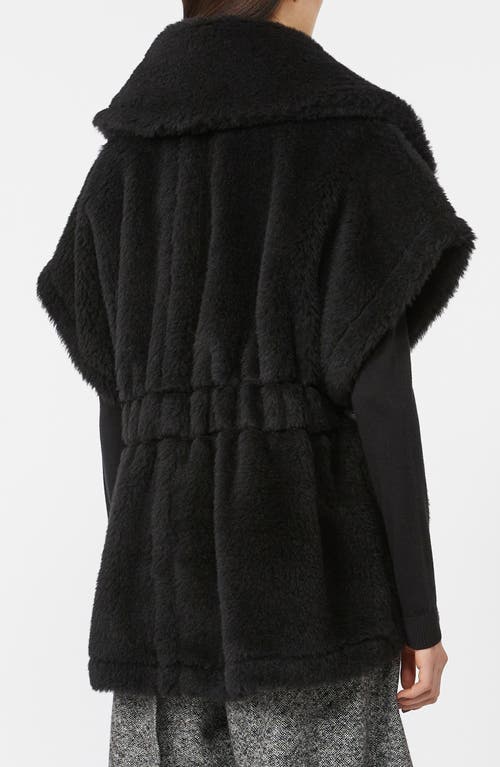 Max Mara Belted Teddy Bear Cape In Black