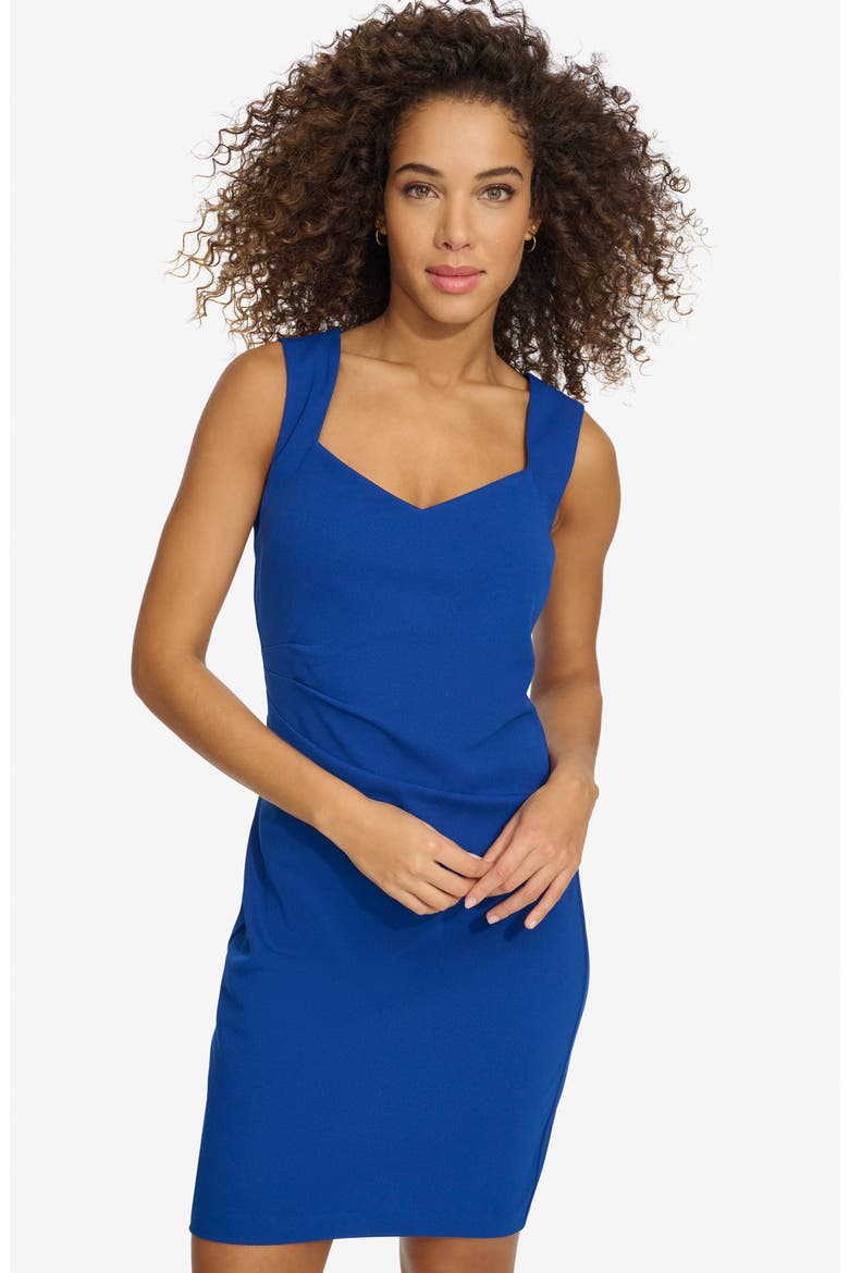 Crepe Scuba Knit Sheath Minidress, Alternate, color, SAPPHIRE