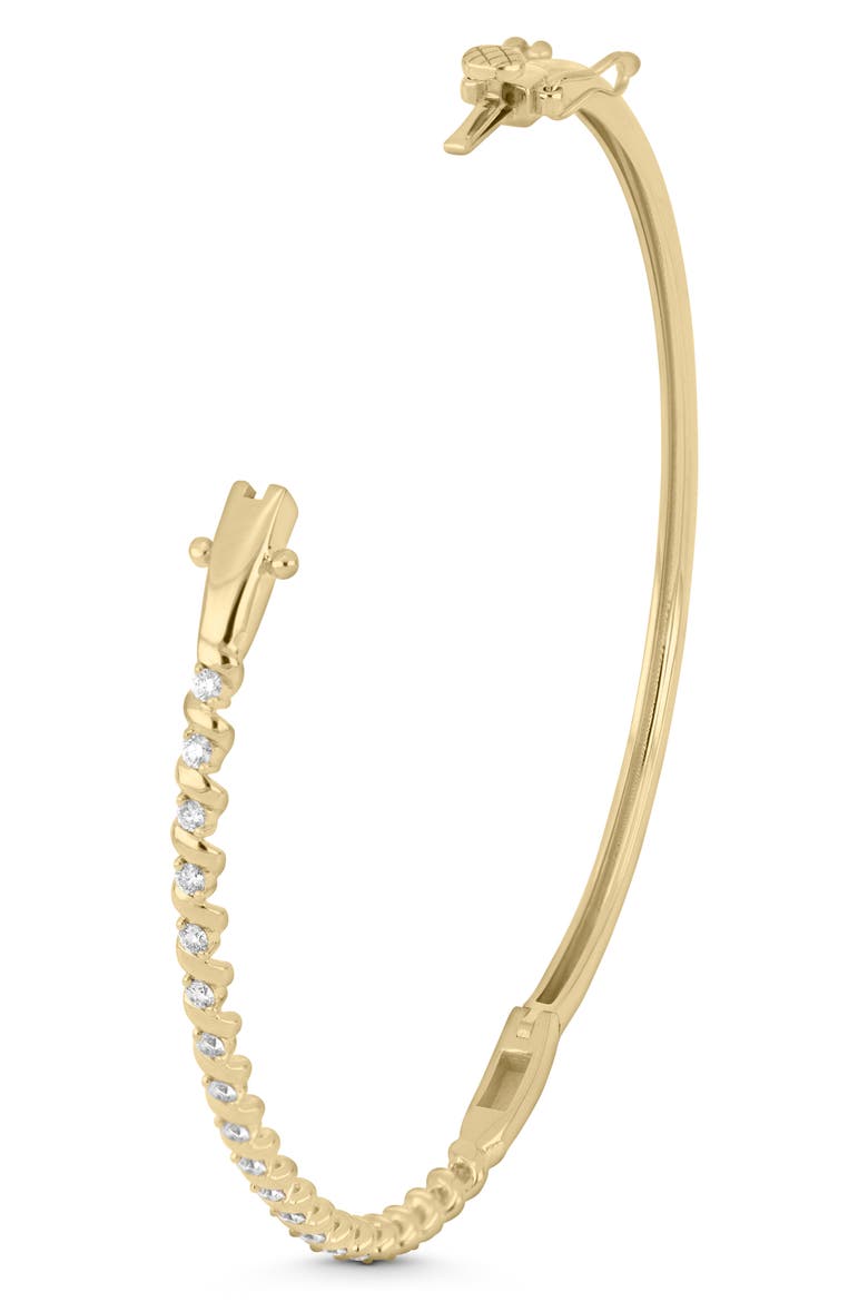 Florentine 18k Gold Diamond Bangle Bracelet, Alternate, color, 18KY