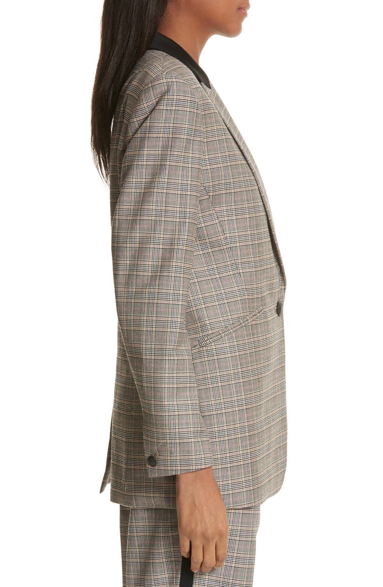 rag & bone Ridley Glen Plaid Wool & Cotton Blazer, Alternate, color, Black/ Ivory