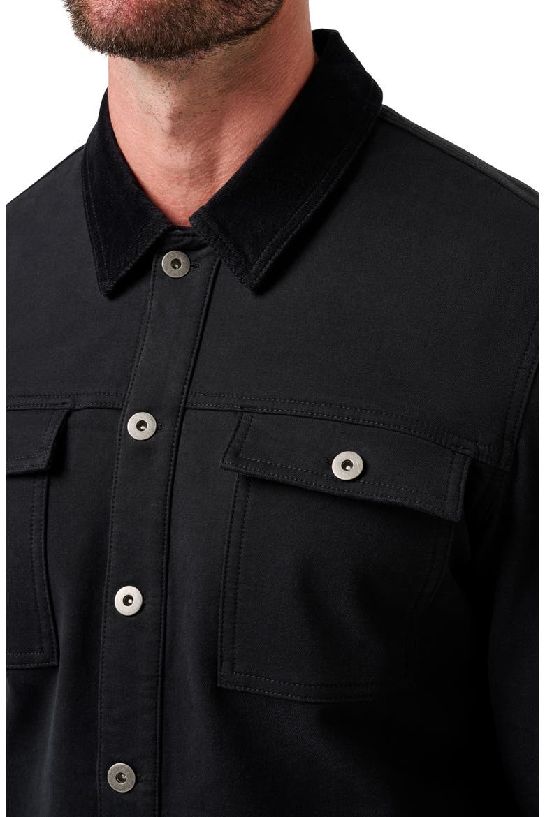 Cloud Denim Jacket with Corduroy Collar, Alternate, color, BLACK