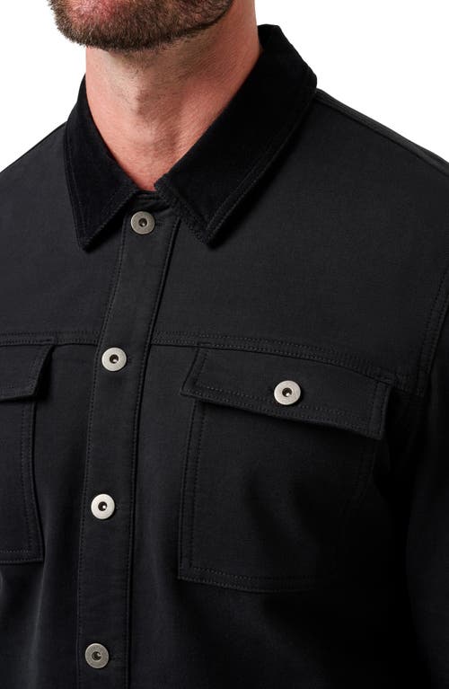 Travismathew Cloud Denim Jacket With Corduroy Collar In Black
