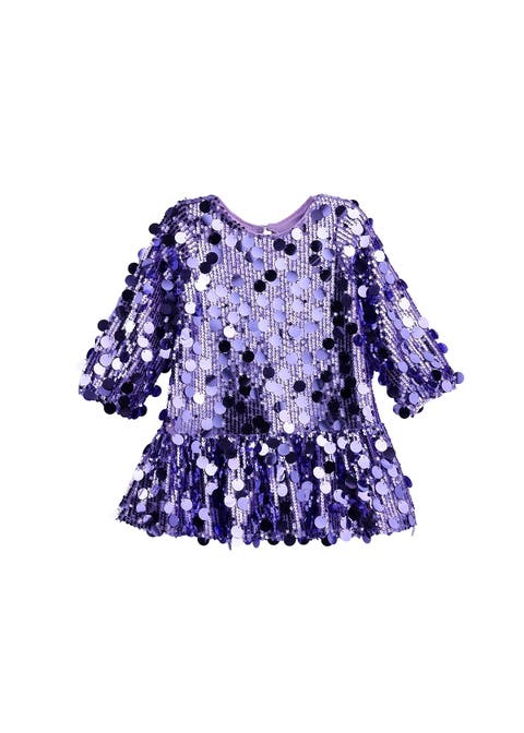 Shake it Off Bishop Sleeve Sequin Ruffle Hem Mini Dress