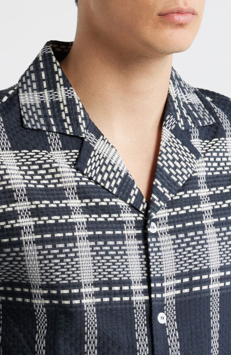 KROST Plaid Cotton Camp Shirt, Alternate, color, Dark Navy