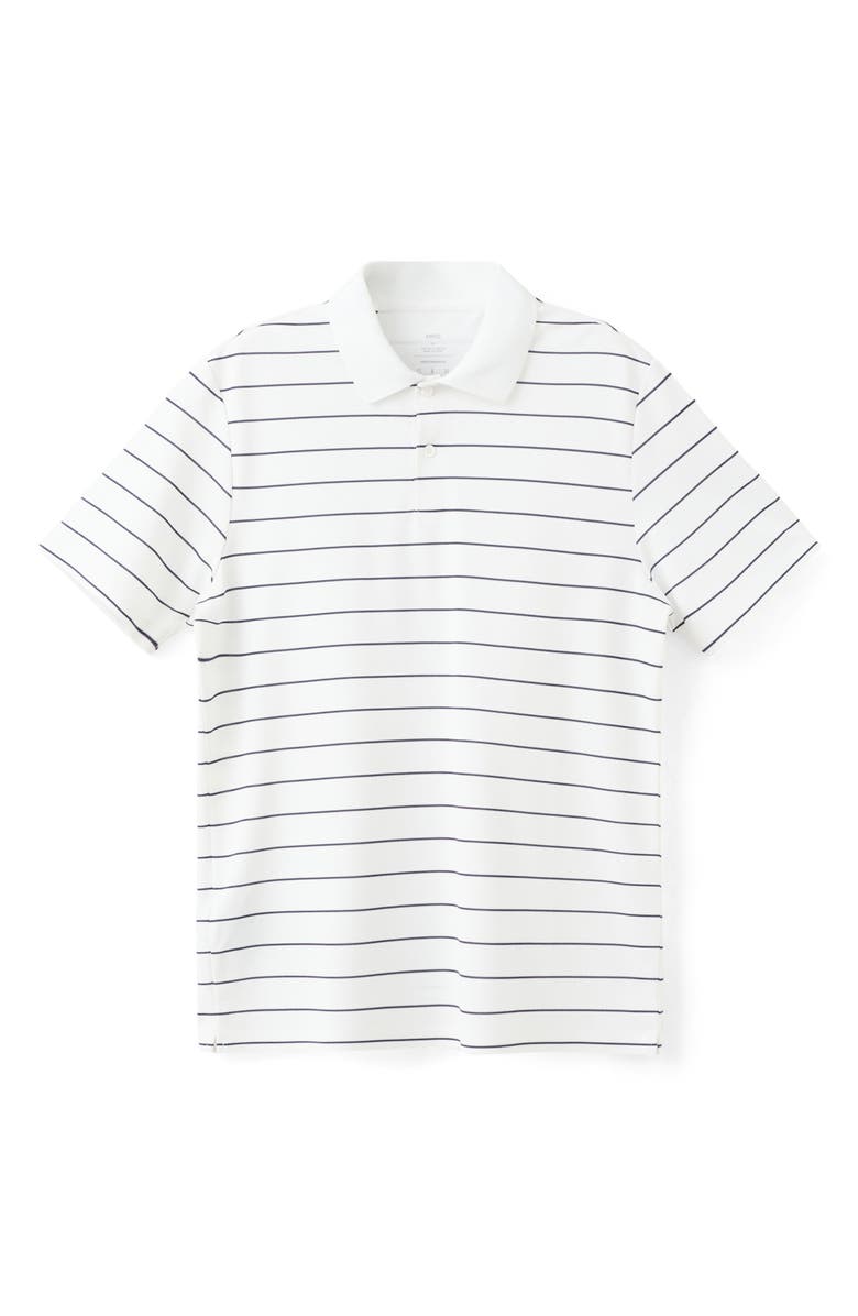 MANGO Slim Fit Stripe CoolMax<sup>®</sup> Piqué Polo, Alternate, color, White