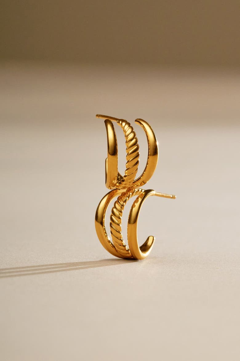 Laia Waterproof Gold Illusion Hoop Earrings, Alternate, color, Gold