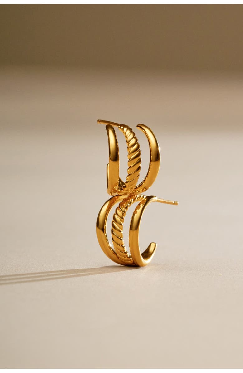 Katie Loxton Laia Waterproof Gold Illusion Hoop Earrings, Alternate, color, Gold