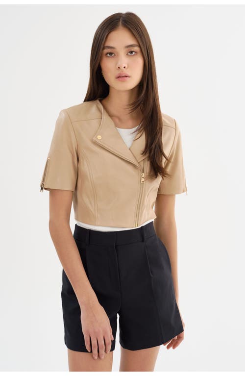 Lamarque Kirsi | Cropped Biker Jacket In Brown